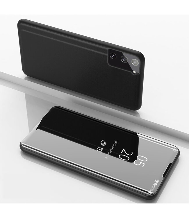 Zwart Spiegel Bookcase Hoesje voor de Samsung Galaxy S21