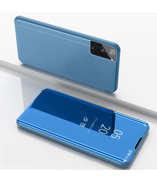 Blauw Spiegel Bookcase Hoesje voor de Samsung Galaxy S21