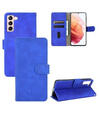 Blauw Elegant Bookcase Hoesje Samsung Galaxy S21