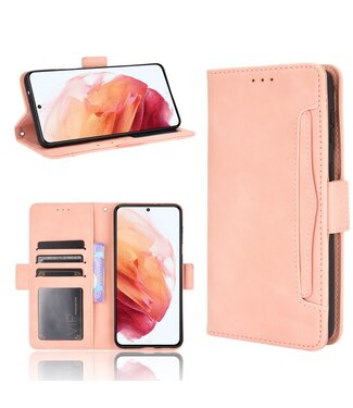 Roze Pasjeshouder Bookcase Hoesje Samsung Galaxy S21