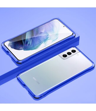 Blauw Metaal Hoesje Samsung Galaxy S21