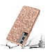 Rosegoud Glitter Hybrid Hoesje voor de Samsung Galaxy S21