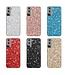 Rosegoud Glitter Hybrid Hoesje voor de Samsung Galaxy S21