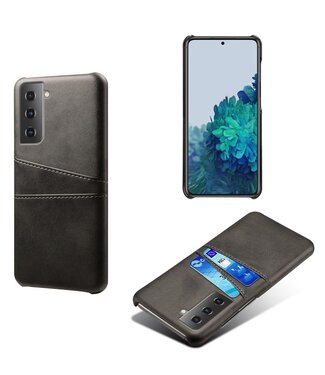 Ksq Zwart Pasjeshouder Faux Lederen Hoesje Samsung Galaxy S21