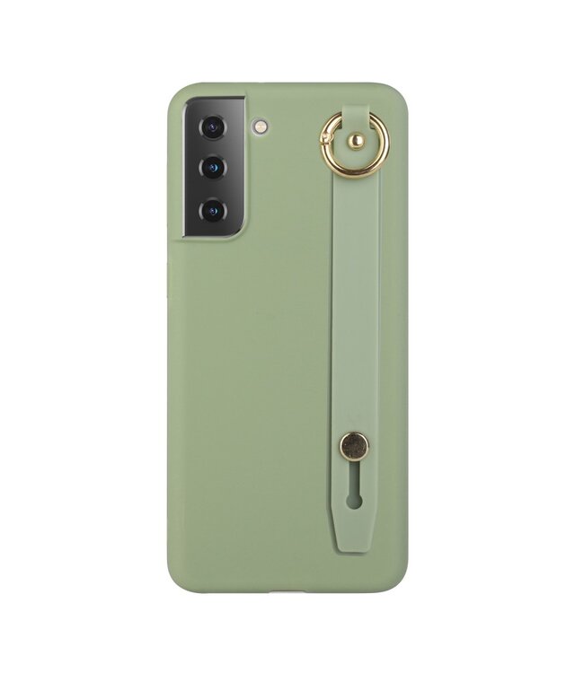 Groen Handriem TPU Hoesje voor de Samsung Galaxy S21