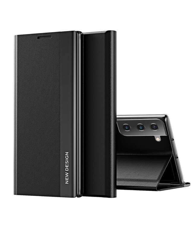 Zwart Bookcase Hoesje voor de Samsung Galaxy S21
