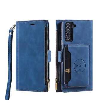 Blauw Wallet Bookcase Hoesje Samsung Galaxy S21