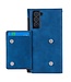 Blauw Wallet Bookcase Hoesje voor de Samsung Galaxy S21