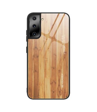 Bruin Hout Hybrid Hoesje Samsung Galaxy S21 Plus