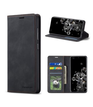 Forwenw Zwart Pasjeshouder Bookcase Hoesje Samsung Galaxy S21 Plus