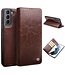 Qialino Qialino Bruin Genuine Lederen Bookcase Hoesje voor de Samsung Galaxy S21 Plus