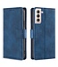 Blauw Krokodillen Bookcase Hoesje voor de Samsung Galaxy S21 Plus