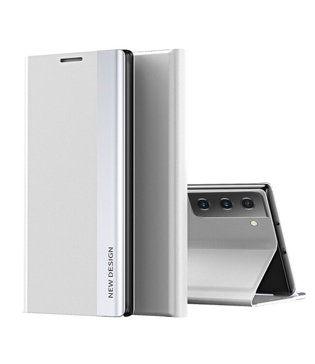 Zilver Full Protection Bookcase Hoesje voor de Samsung Galaxy S21 Plus