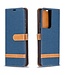 Blauw Jeans Bookcase Hoesje voor de Samsung Galaxy S21 Ultra