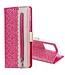 Roze Kant Bookcase Hoesje voor de Samsung Galaxy S21 Ultra