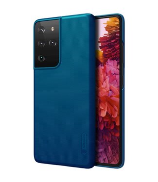 Nillkin Blauw Mat Hardcase Hoesje Samsung Galaxy S21 Ultra