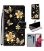 Gouden Bloemen Bookcase Hoesje voor de Samsung Galaxy S21 Ultra