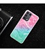 Roze En Groene Marmer TPU Hoesje voor de Samsung Galaxy S21 Ultra