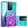 Blauw / Paars Gradient Glitter TPU Hoesje voor de Samsung Galaxy S21 Ultra