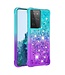 Blauw / Paars Gradient Glitter TPU Hoesje voor de Samsung Galaxy S21 Ultra