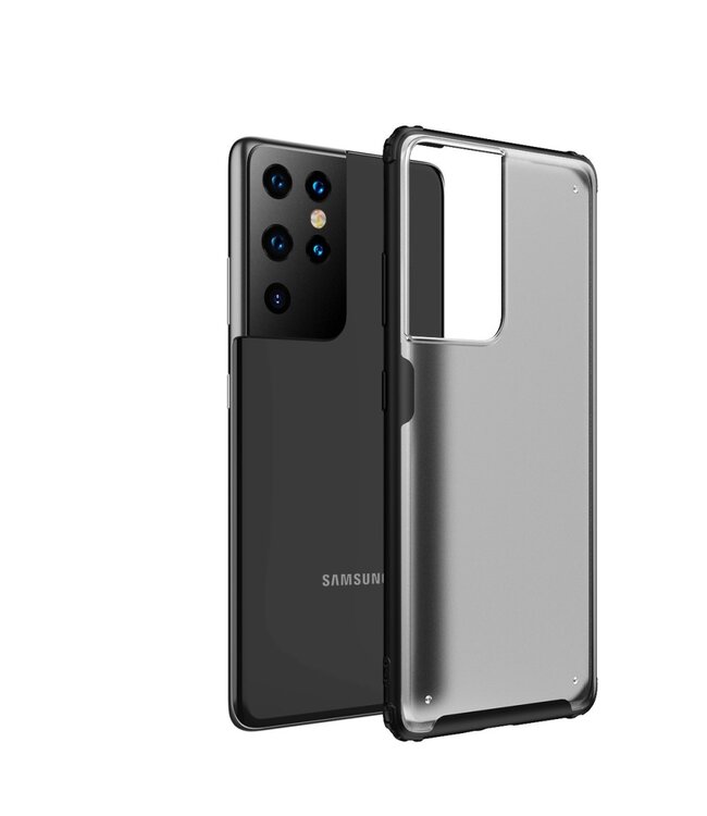 Zwart Armor Hybrid Hoesje voor de Samsung Galaxy S21 Ultra