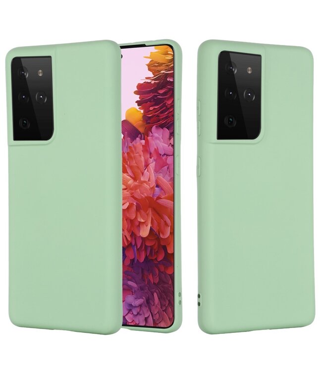 Groen Siliconen Hoesje voor de Samsung Galaxy S21 Ultra