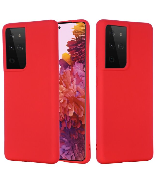 Rood Siliconen Hoesje voor de Samsung Galaxy S21 Ultra