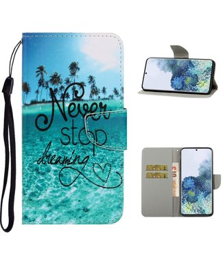 Never Stop Dreaming Bookcase Hoesje Samsung Galaxy S21 Ultra