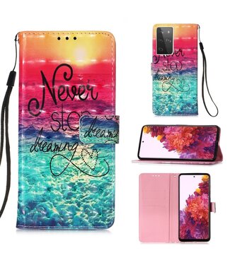 Never Stop Dreaming Bookcase Hoesje Samsung Galaxy S21 Ultra
