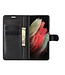 Zwart Lychee Bookcase Hoesje voor de Samsung Galaxy S21 Ultra