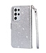 Zilver Glitters Wallet Hoesje voor de Samsung Galaxy S21 Ultra