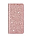 Rosegoud Glitter Bookcase Hoesje voor de Samsung Galaxy S21 Ultra