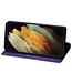 Paars Glitter Bookcase Hoesje voor de Samsung Galaxy S21 Ultra