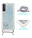 Zilver Glitter Koord TPU Hoesje voor de Samsung Galaxy S21 Ultra