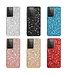 Zwart Glitter Hybrid Hoesje voor de Samsung Galaxy S21 Ultra