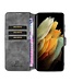 Grijs Retro Bookcase Hoesje voor de Samsung Galaxy S21 Ultra