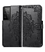 Zwart Mandala Bookcase Hoesje voor de Samsung Galaxy S21 Ultra