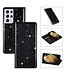 Zwart Glitter Bookcase Hoesje voor de Samsung Galaxy S21 Ultra