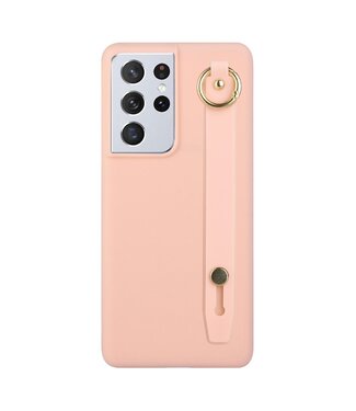Roze Handriem TPU Hoesje Samsung Galaxy S21 Ultra