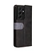 Grijs / Zwart Split Lederen Bookcase Hoesje voor de Samsung Galaxy S21 Ultra