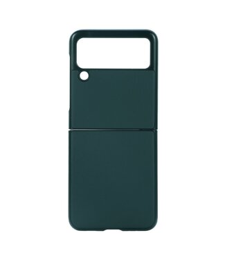 Groen Genuine Lederen Hoesje Samsung Galaxy Z Flip 3