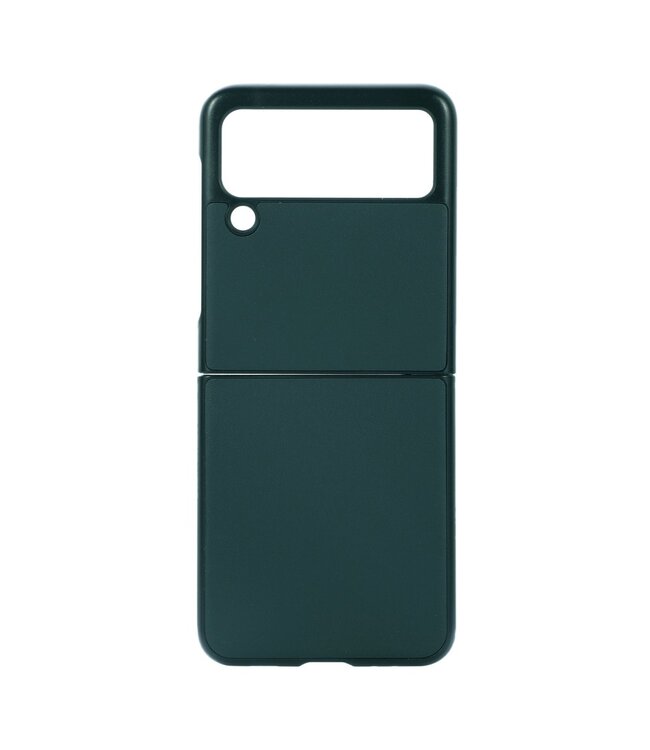 Groen Genuine Lederen Hoesje voor de Samsung Galaxy Z Flip 3