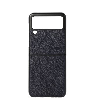 Blauw Lychee Genuine Lederen Hoesje Samsung Galaxy Z Flip 3