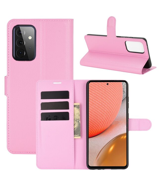 Roze Lychee Bookcase Hoesje voor de Samsung Galaxy A72