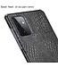 Zwart Krokodillen Faux Lederen Hoesje voor de Samsung Galaxy A72