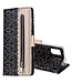 Zwart Kant Bookcase Hoesje voor de Samsung Galaxy A72