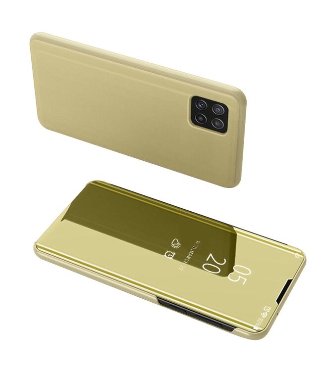 Goud Mirror Bookcase Hoesje voor de Samsung Galaxy A22 (5G)
