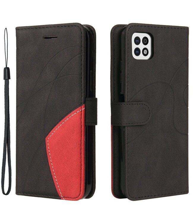 Zwart Bookcase Hoesje voor de Samsung Galaxy A22 (5G)
