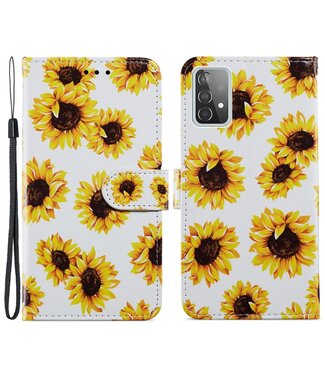 Zonnebloemen Bookcase Hoesje Samsung Galaxy A72