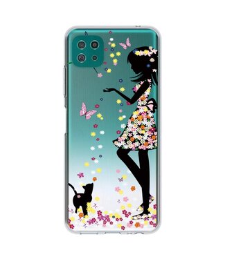 Meisje En Bloemen TPU Hoesje Samsung Galaxy A22 (5G)